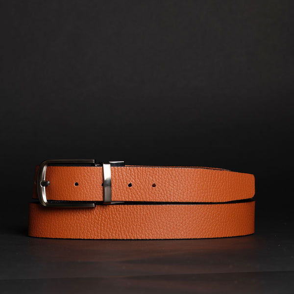 The Harvey Dent Belt - One Piece Reversible Black/Grey 100% Real Leather Belt NAB Leather
