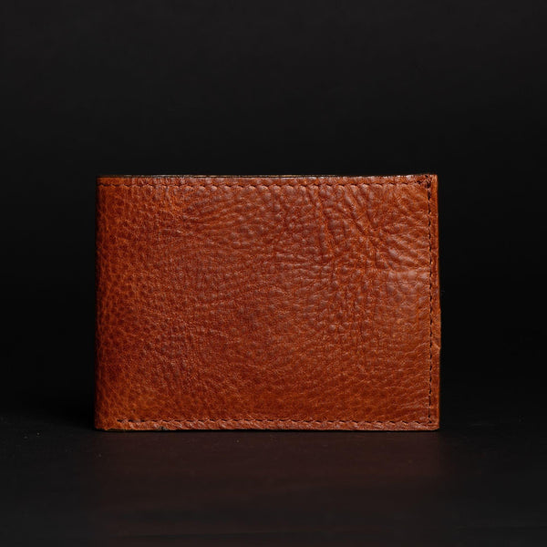 The Maverick Wallet - Black American Pebble Grain Bison Leather Wallet