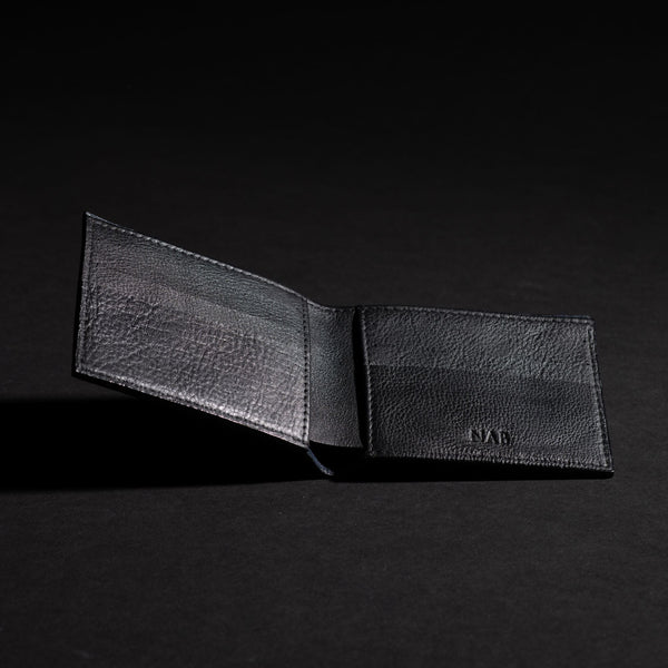 The Maverick Wallet - Black American Pebble Grain Bison Leather Wallet