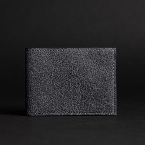 The Maverick Wallet - Black American Pebble Grain Bison Leather Wallet