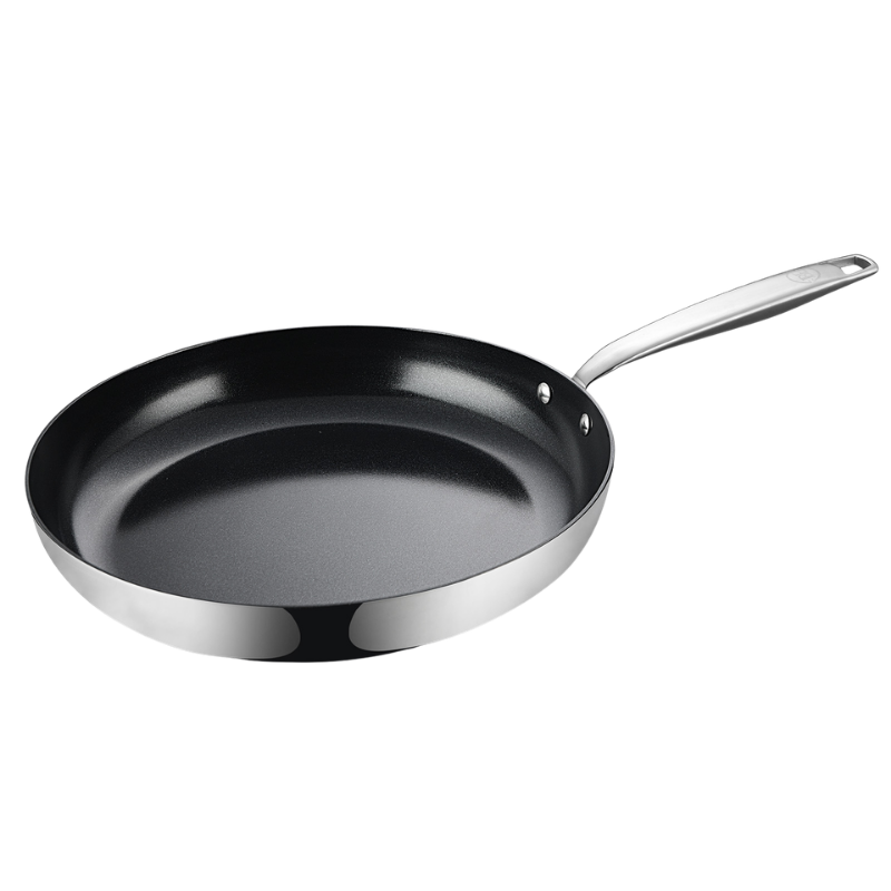 BE | LIVING Essential Series Stainless Steel Black Frying Pans