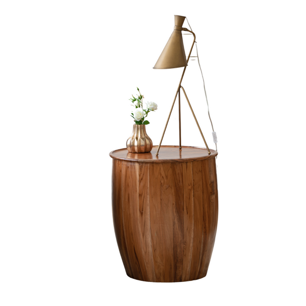 Drum Side Table With Tray Style Top BLAKHOM