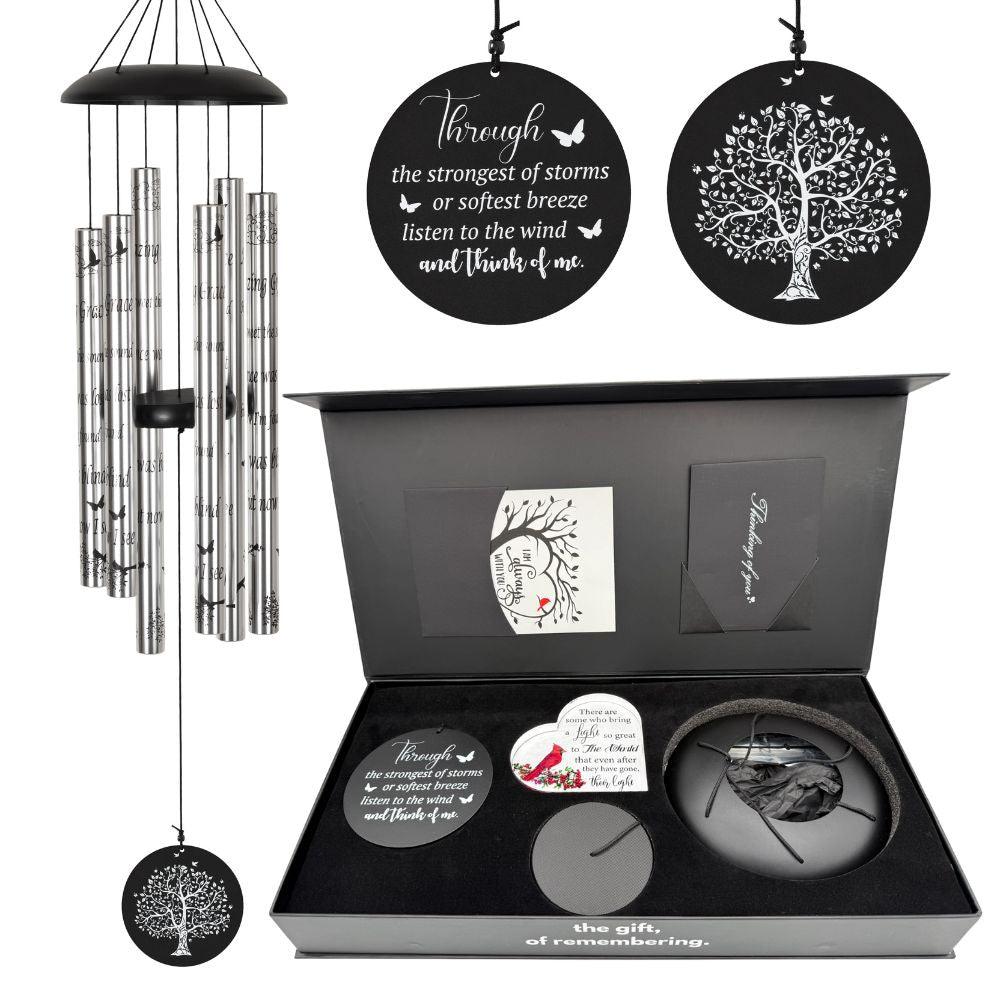 Gift Bundle - Serenity Memorial Wind Chimes, Thoughtful Gift For Special Occasions or Reflections Amazing Grace Scripture 40