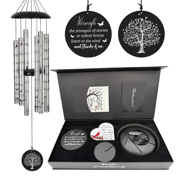 Gift Bundle - Serenity Memorial Wind Chimes, Thoughtful Gift For Special Occasions or Reflections Amazing Grace Scripture 40