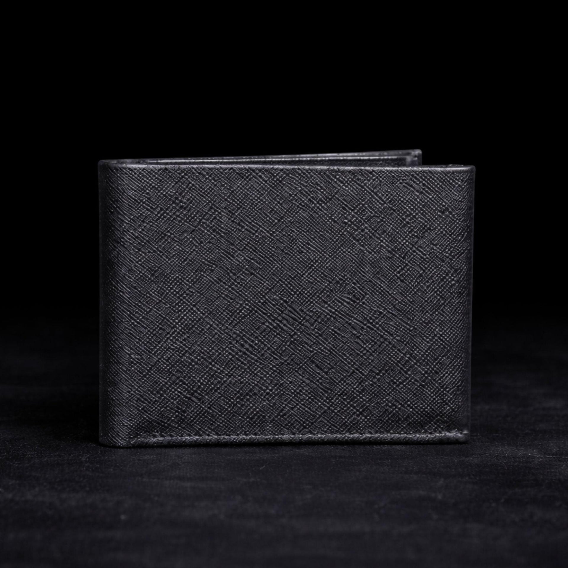 The Nocturne Wallet - Black Saffiano Leather Multi Card Slot Wallet