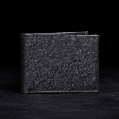 The Nocturne Wallet - Black Saffiano Leather Multi Card Slot Wallet