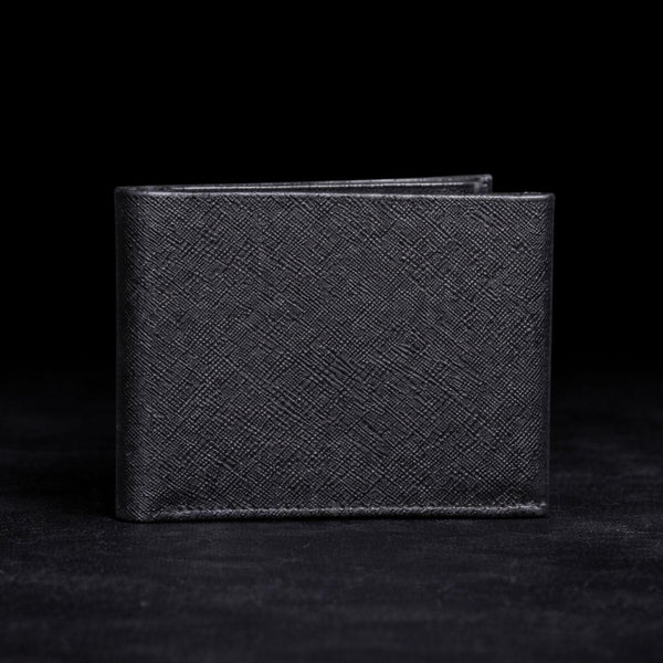 The Nocturne Wallet - Black Saffiano Leather Multi Card Slot Wallet