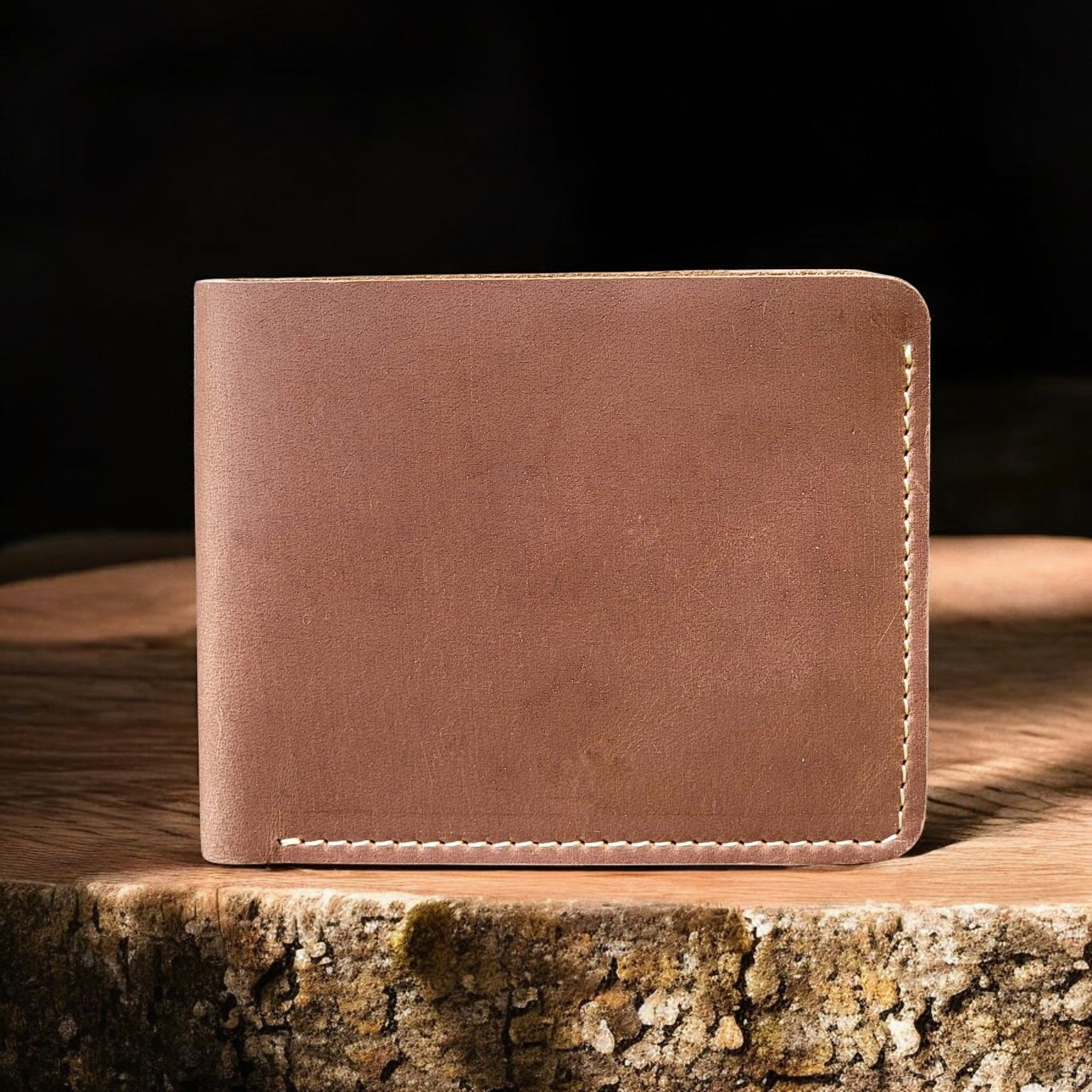 Cognac Full Grain Leather Wallet with Coin Pouch NAB Leather