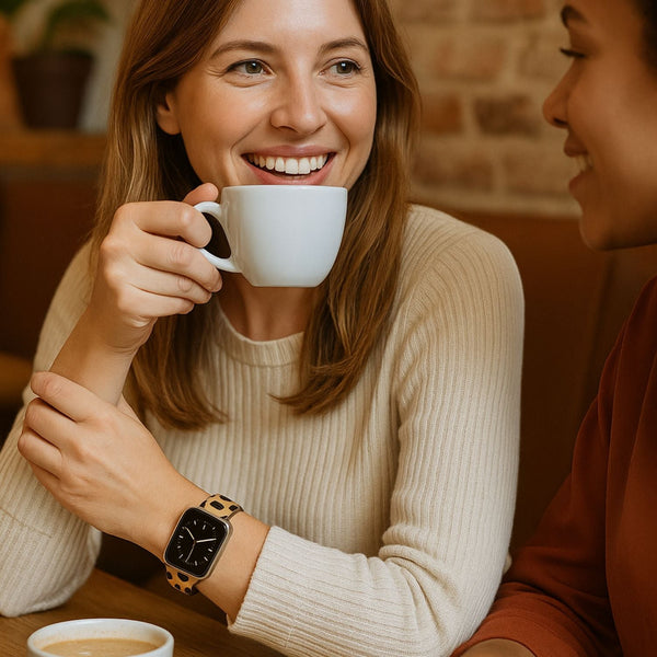 Classic Leopard Print Leather Apple Watch Band - Dallas LEATHERE