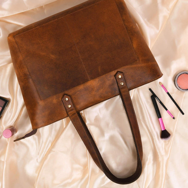 Classic Cognac Leather Tote Bag NAB Leather