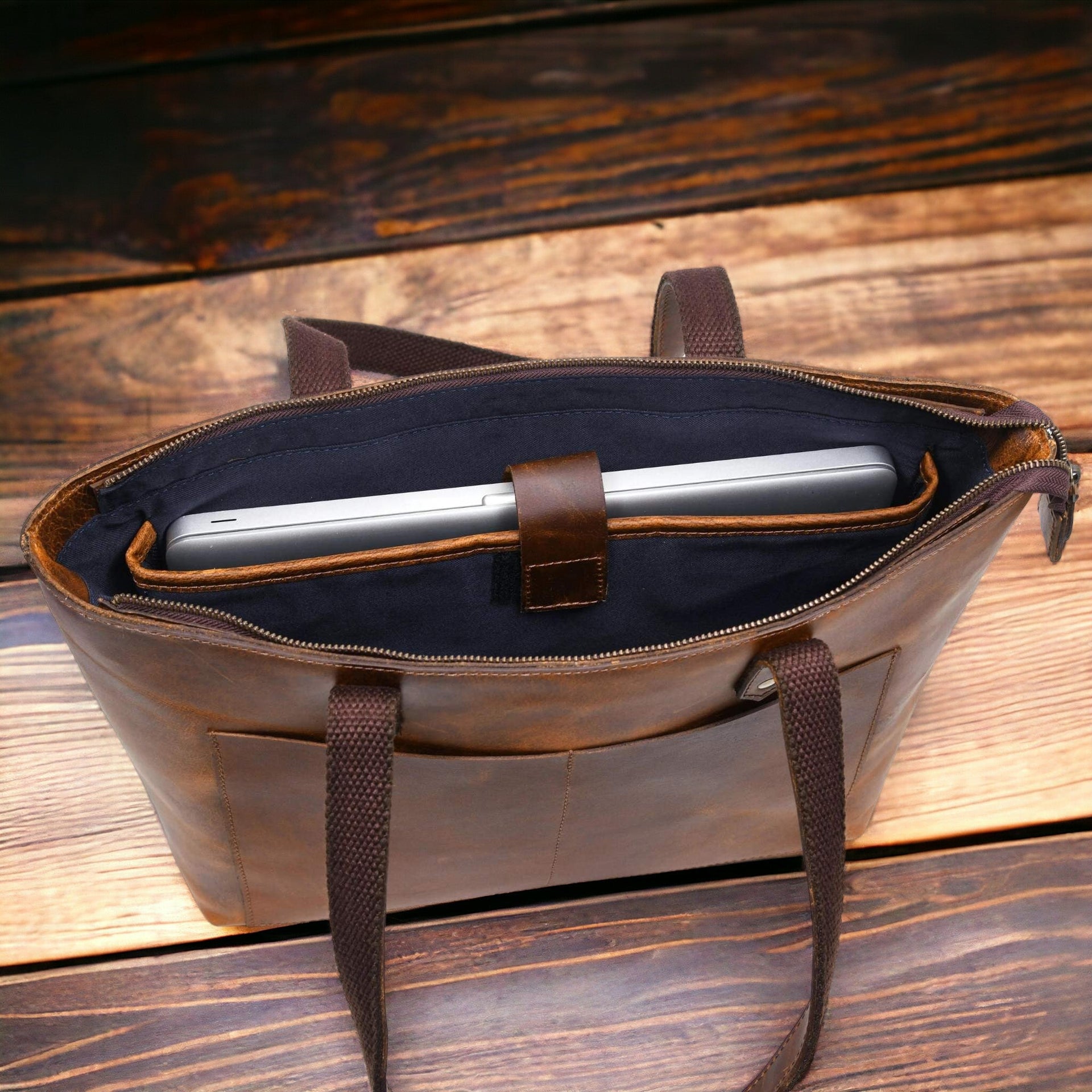 Classic Cognac Leather Tote Bag NAB Leather