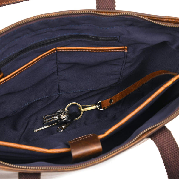 Classic Cognac Leather Tote Bag NAB Leather