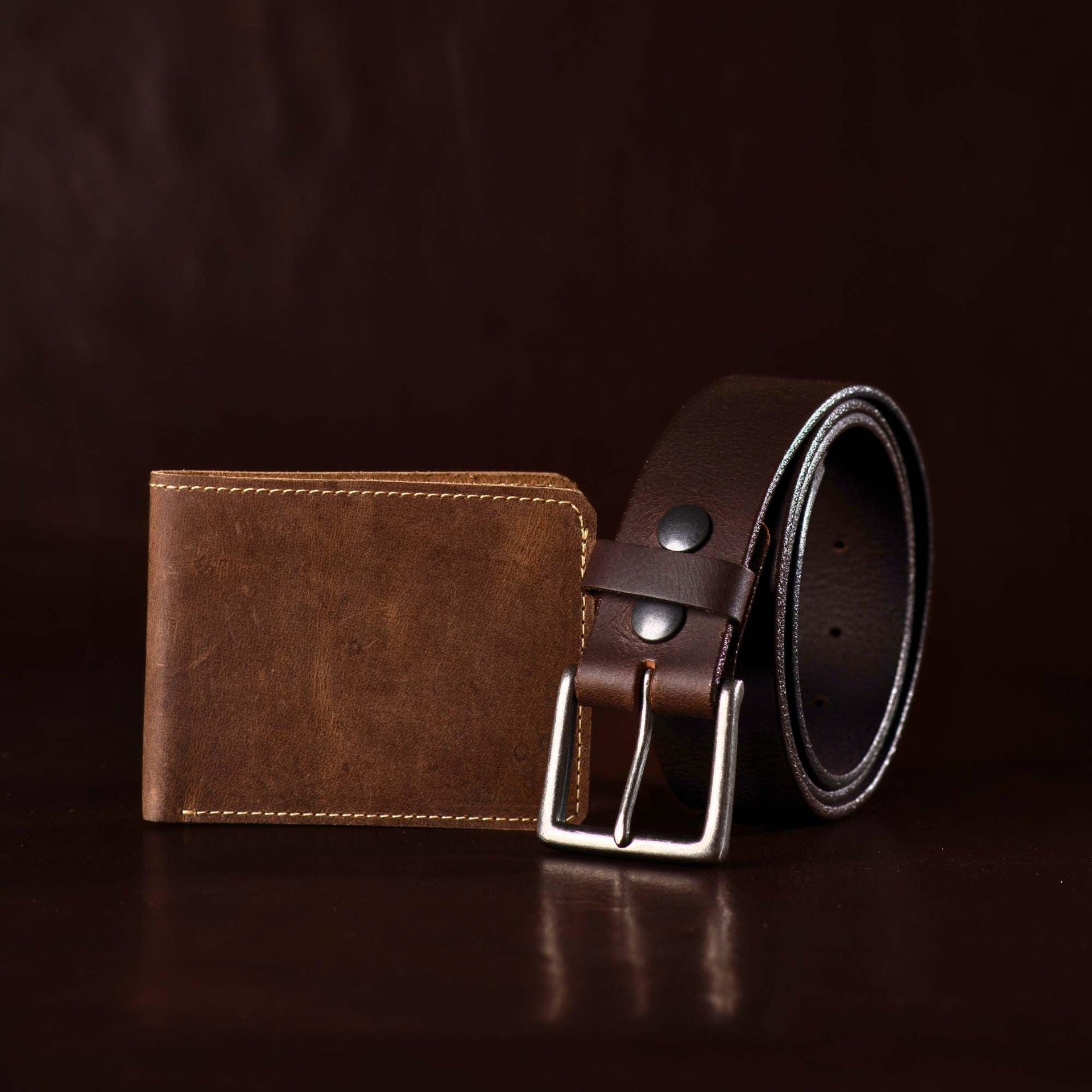 Long Haul Belt + Wallet - Men's Leather Belt and Wallet Gift Set