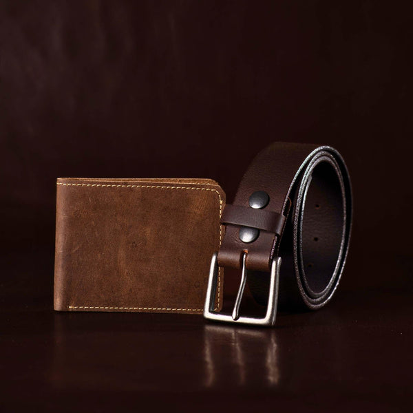 Long Haul Belt + Wallet - Men's Leather Belt and Wallet Gift Set