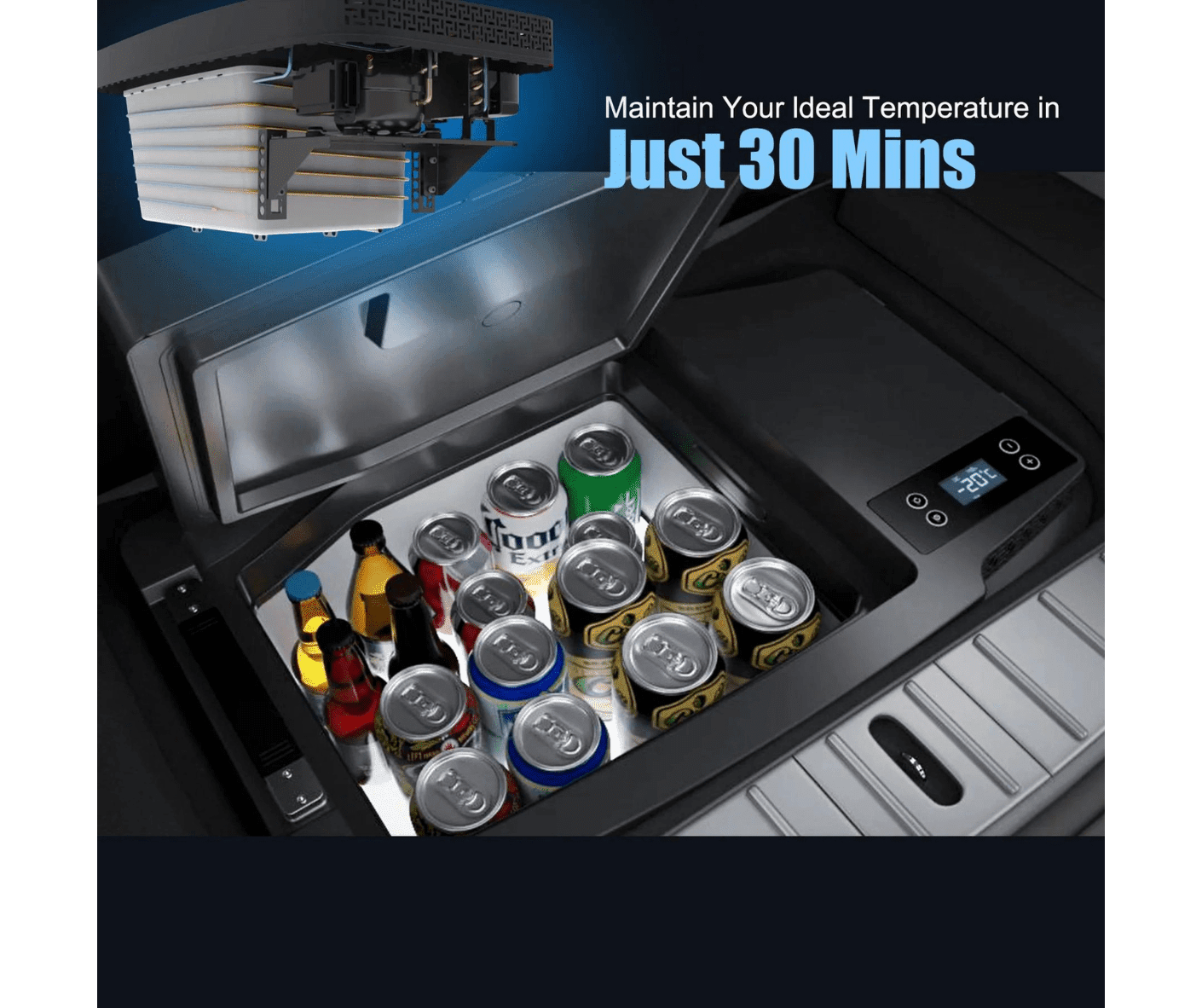 Acopower Portable Freezer 20L specially designed for Tesla Model 3