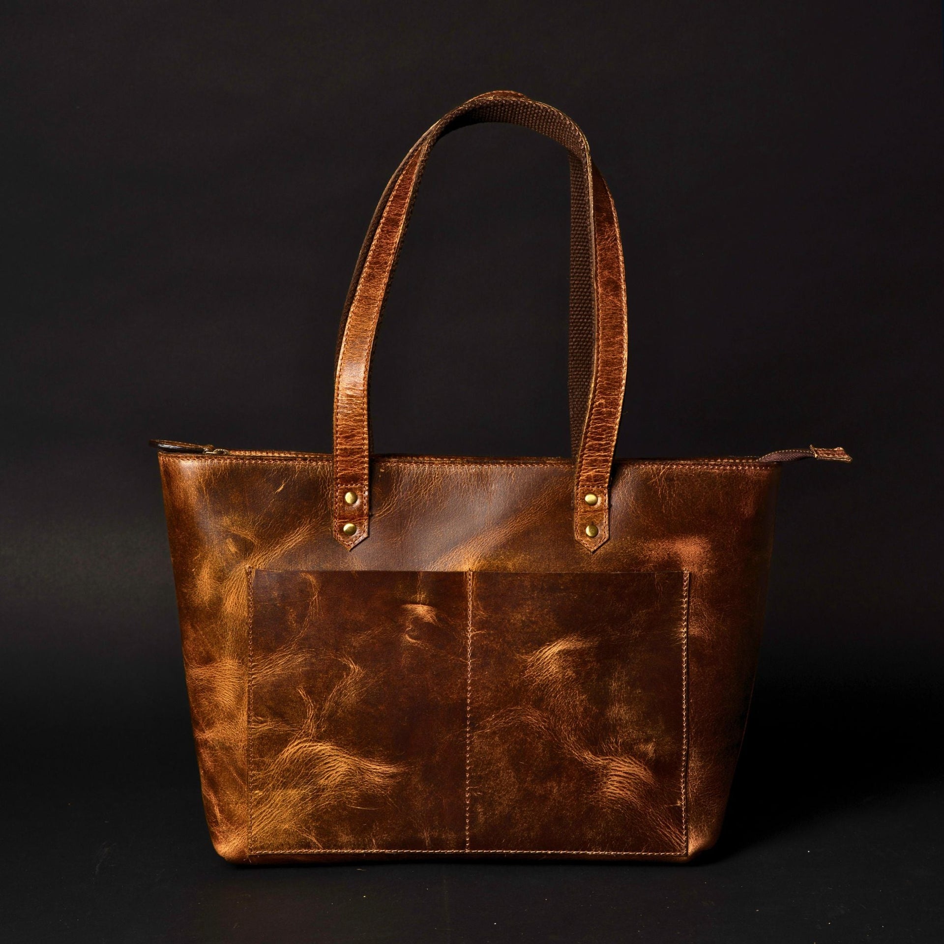 Classic Cognac Leather Tote Bag NAB Leather