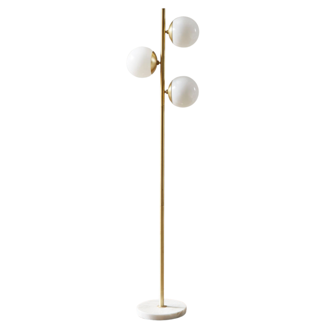 3-Globe Light Floor Lamp with Marble Base BLAKHOM