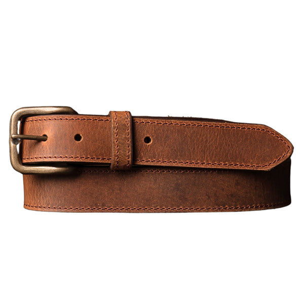 The Voyager Belt - Stitched Full-Grain Distressed Leather Belt NAB Leather