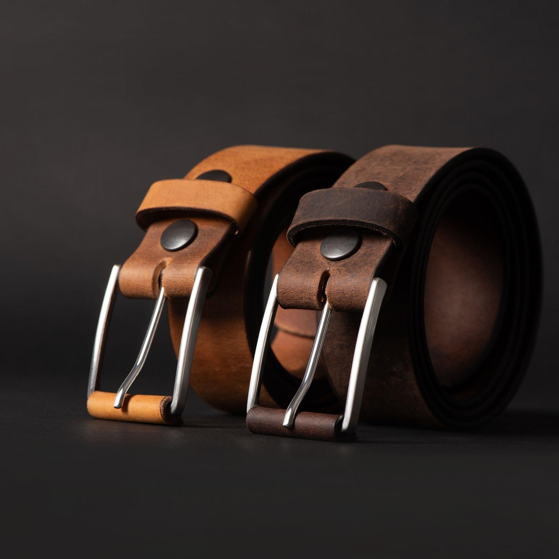 The Spartan Belt - Brown Leather Belt With Leather Wrapped Buckle