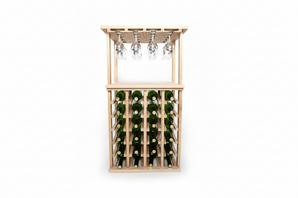 Wine Bottle & Stemware Storage Combo with Tabletop