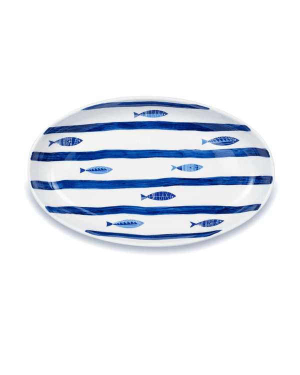 Mediterranean Sea Fish 15'' Oval Serving Bowl