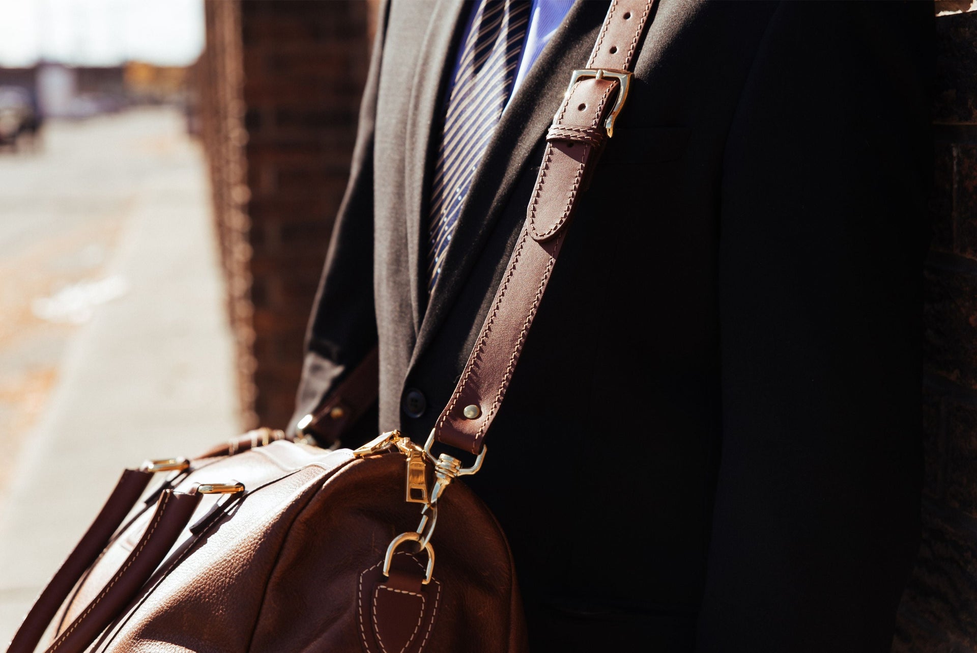 The Shield Duffle- Cognac Full-Grain Leather Duffle Bag Made in Canada NAB Leather