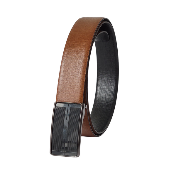 Black 35 mm Golf Belt with Two Tone Black/Silver Buckle NAB Leather
