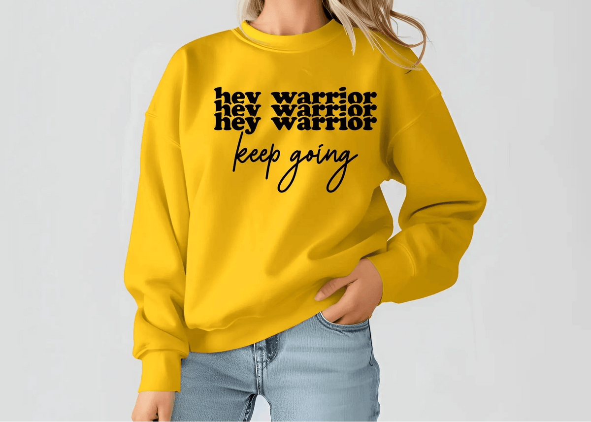 Hey Warrior Keep Going Sweatshirt – Cozy & Motivating