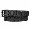The Brixton Belt - Vintage Black Double Grommet 100 % Full Grain Leather Belt