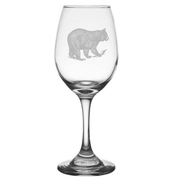 Napa Valley Bear 11 oz. Etched Wine Glass Sets - Gifts for You 'n Me