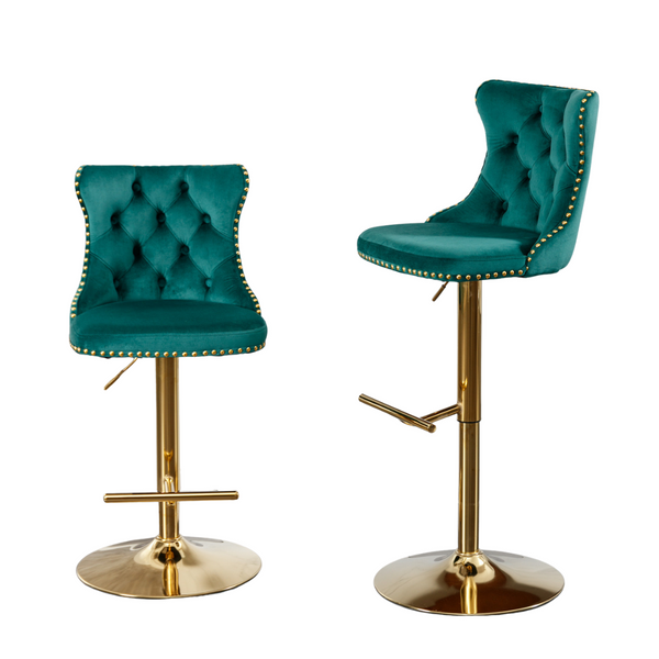 Golden Swivel Velvet Barstools BLAKHOM