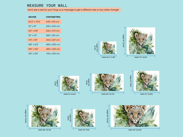 Watercolor Baby Leopard Mural - Gifts for You 'n Me