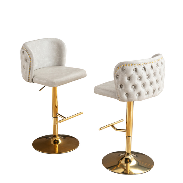 Set of 2 Modern PU Upholstered Swivel Barstools BLAKHOM