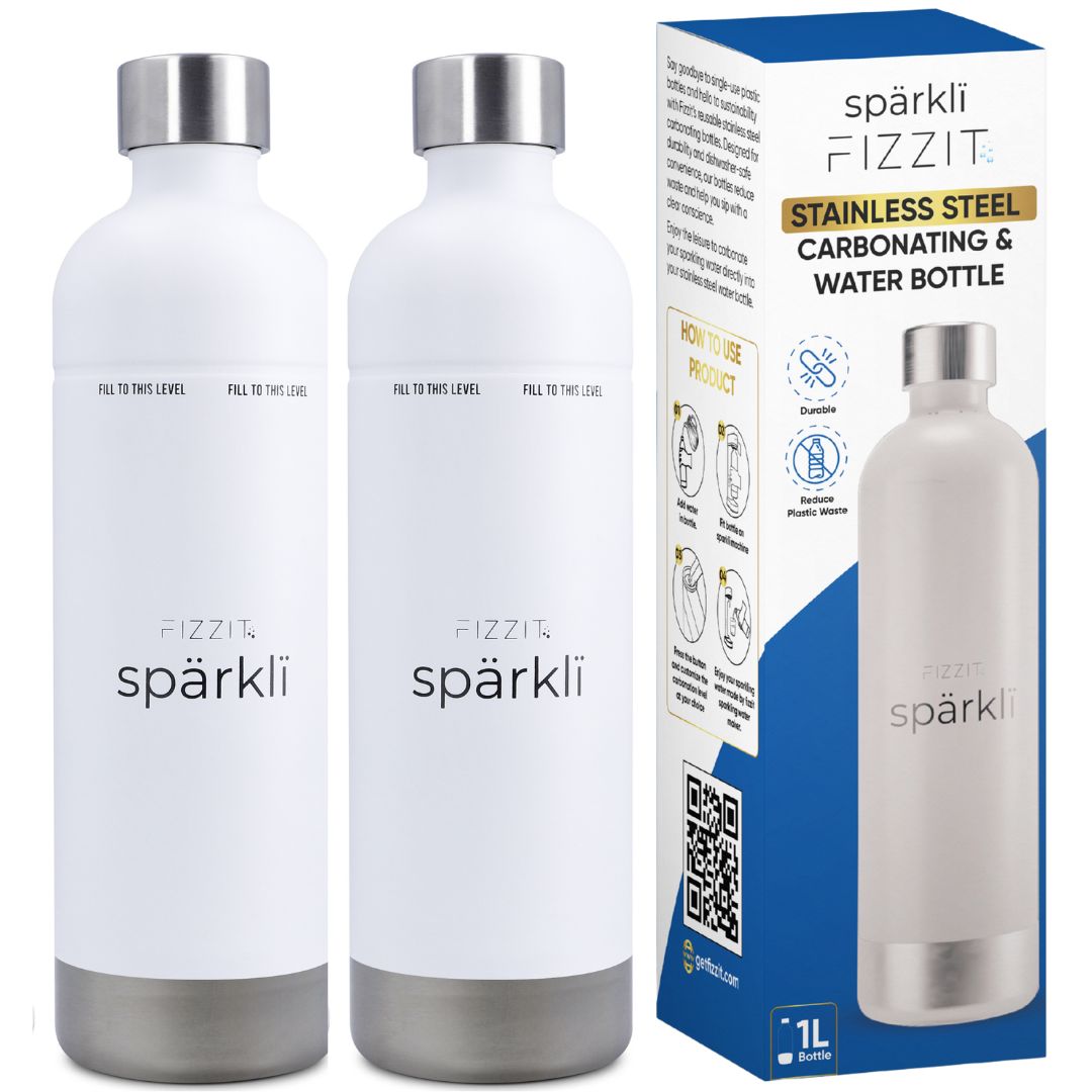 FIZZIT™ Stainless Steel Carbonation Bottle and Water Bottle | Compatible With Philips Carbonation Soda Maker and Aarke Soda Makers, Dishwasher Safe
