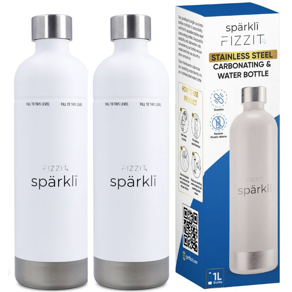 FIZZIT™ Stainless Steel Carbonation Bottle and Water Bottle | Compatible With Philips Carbonation Soda Maker and Aarke Soda Makers, Dishwasher Safe