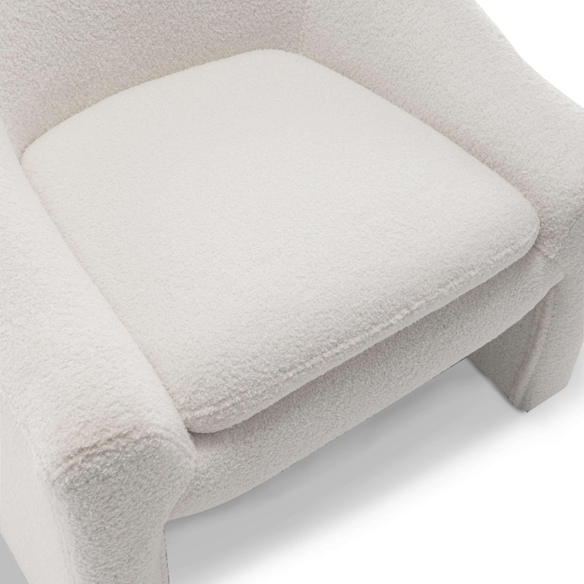 Upholstered Fabric Accent Chair in White with Comfortable Cushioning