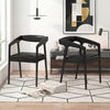Upholstered Armchairs Set of 2 with Cozy Backrest and Padded Seat Cushion-Black - Black