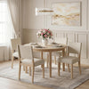Upholstered Dining Chairs with Solid Rubber Wood Legs Set of 4-Beige