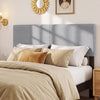 Upholstered Headboard Queen/Full Size Vertical Quilted Linen Fabric Bed Frame Mount Panel-Gray