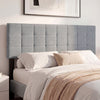 Upholstered Headboard Queen/Full Size Quilted Grid Linen Fabric Bed Frame Mount Panel-Gray