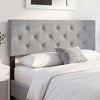 Upholstered Headboard Queen/Full Size Tufted Linen Fabric Bed Frame Mount Panel-Gray