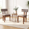 Upholstered Rubber Wood Dining Chairs Set of 2 with Curved Backrest-Walnut
