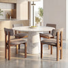 Upholstered Rubber Wood Dining Chairs Set of 4 with Curved Backrest-Walnut