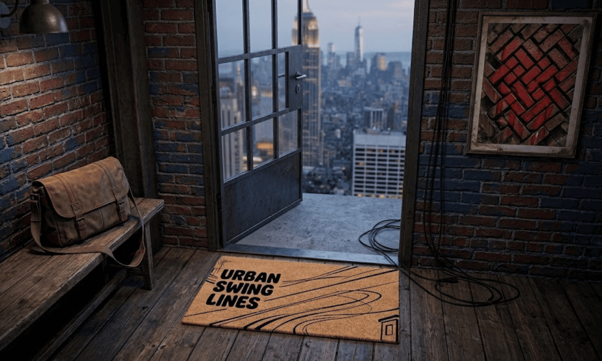 Urban Swing Lines Coir Mat