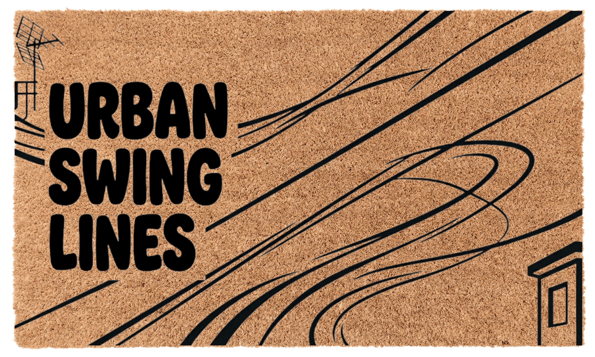 Urban Swing Lines Coir Mat