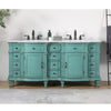 72 in. W x 22 in. D x 36 in. H Freestanding Bath Vanity in Retro Green with Carrara White Marble Top