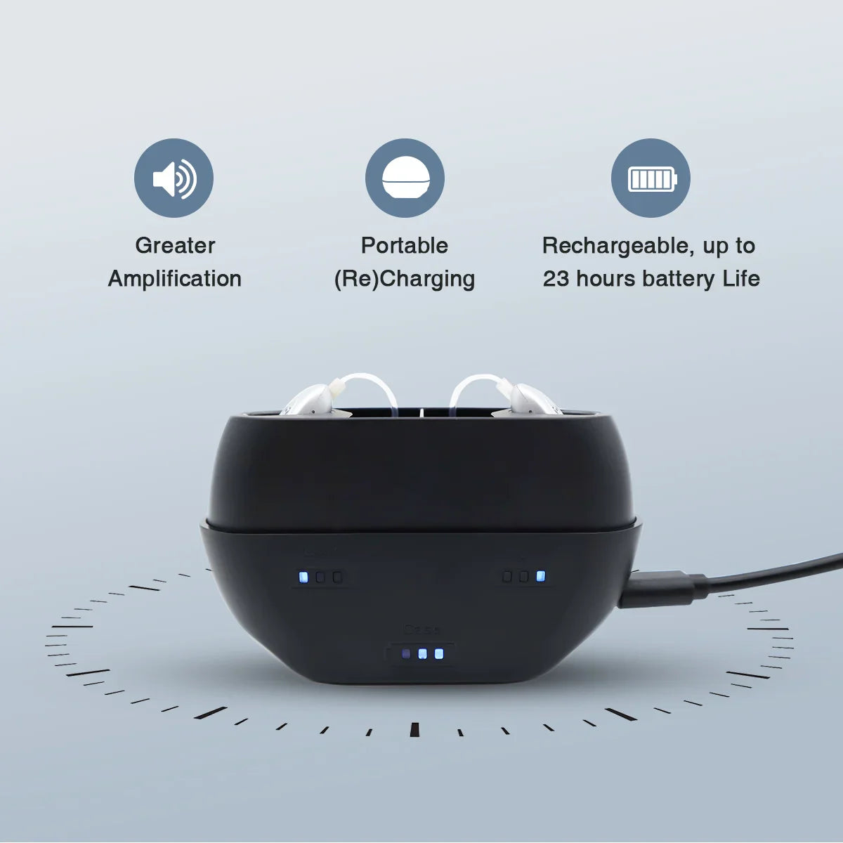 CHOSGO V402R Rechargeable Digital Hearing Aids | OTC FDA-Registered | Noise Cancelling (Pair)