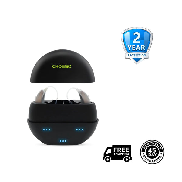 V402R Digital Rechargeable Hearing Aids + 2-Year Protection Plan | CHOSGO