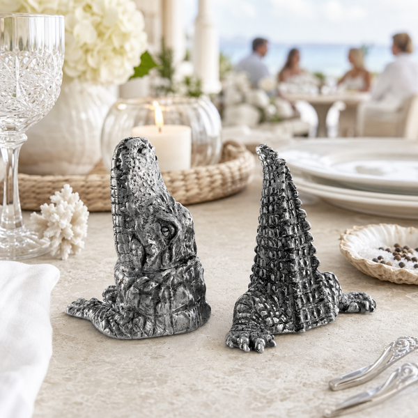 Pewter Alligator Salt & Pepper Set