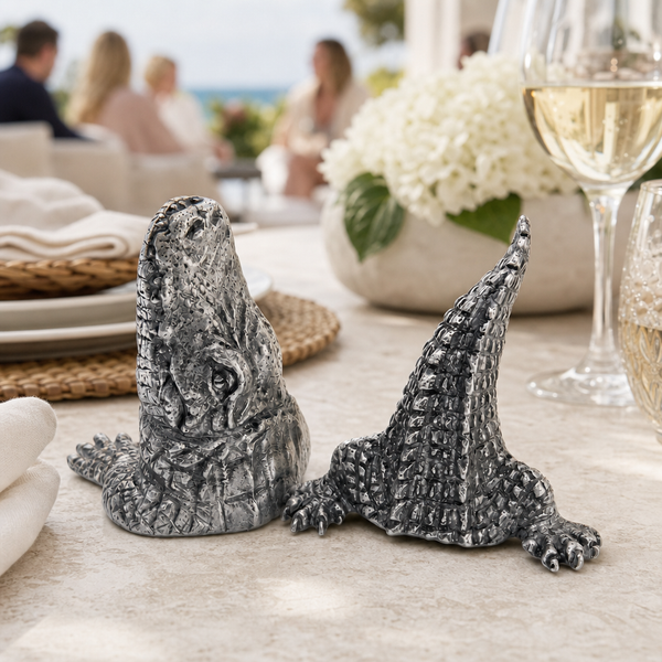 Pewter Alligator Salt & Pepper Set